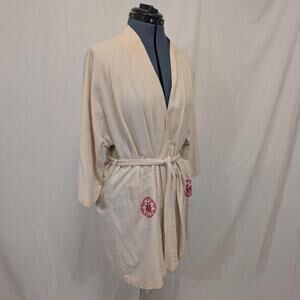 Vintage 100% Raw Silk Embroidered Robe, tagged S, but probably fits up to L